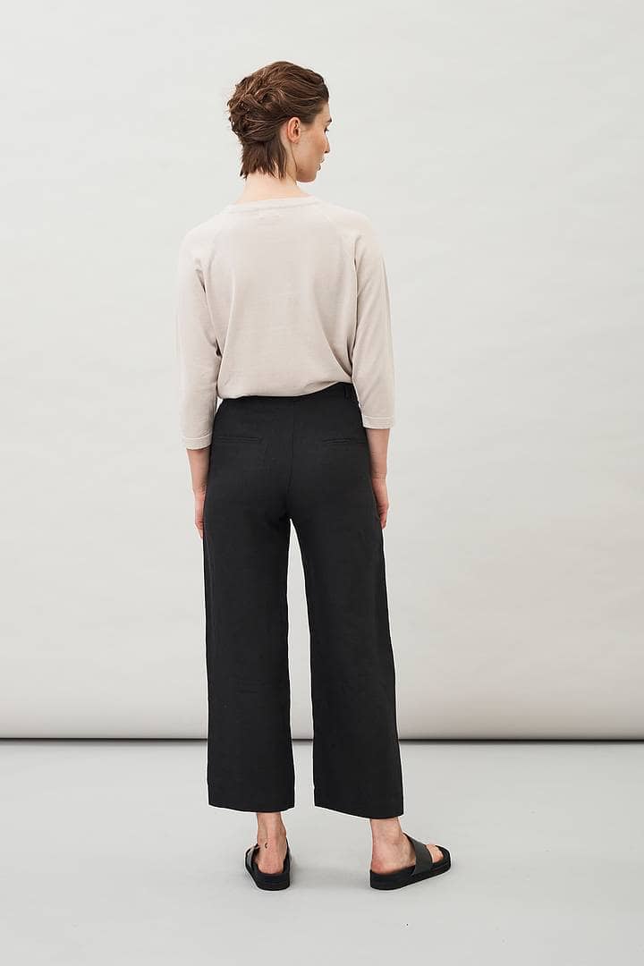 Maska Lissy Cropped Linen trousers Black