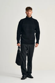 S.N.S Herning - Fisherman Sweater | høj hals, navy blue