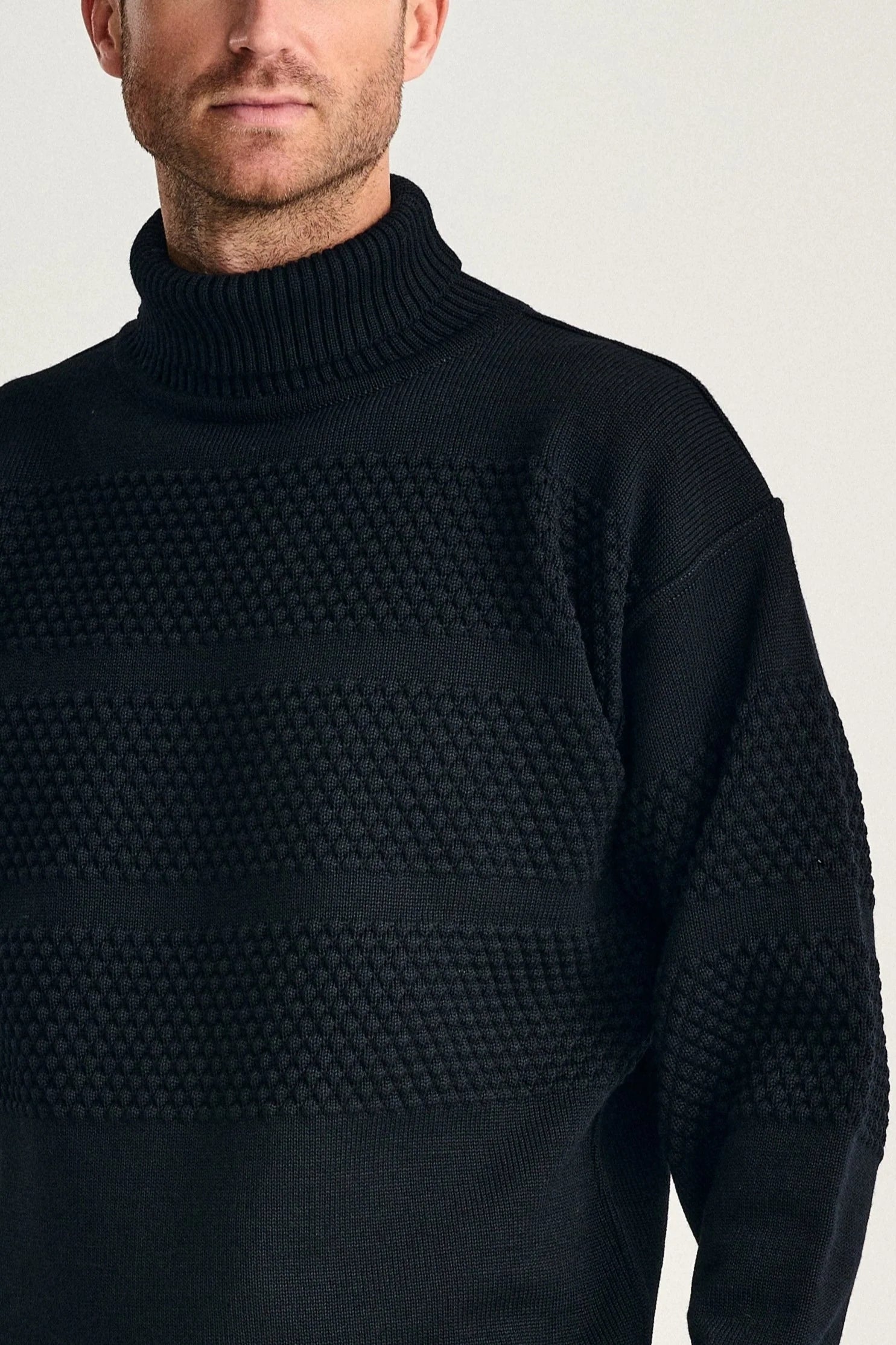 S.N.S Herning - Fisherman Sweater | høj hals, navy blue