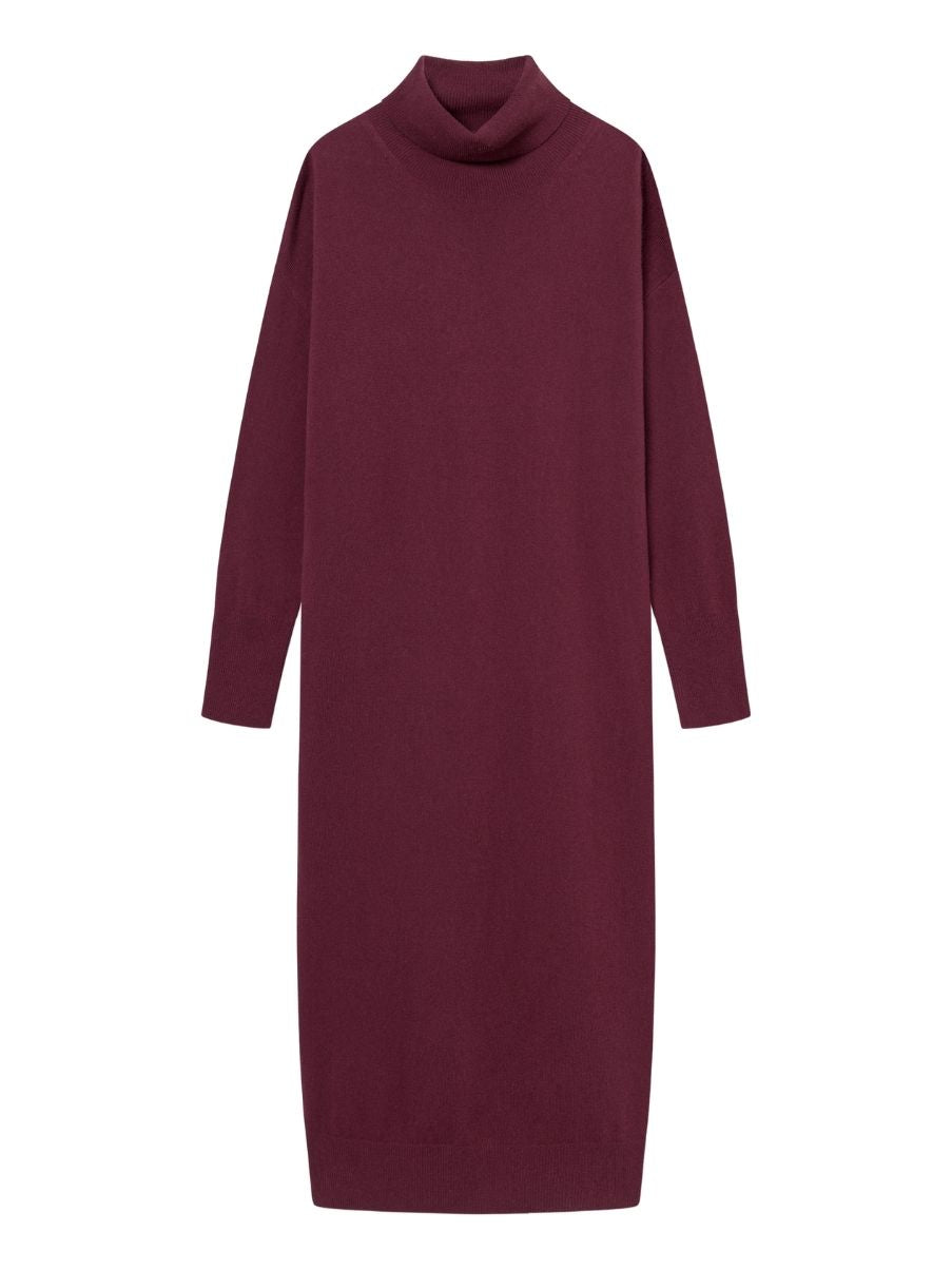 Maska Kaya knitted dress in lambswool - Bourdeaux