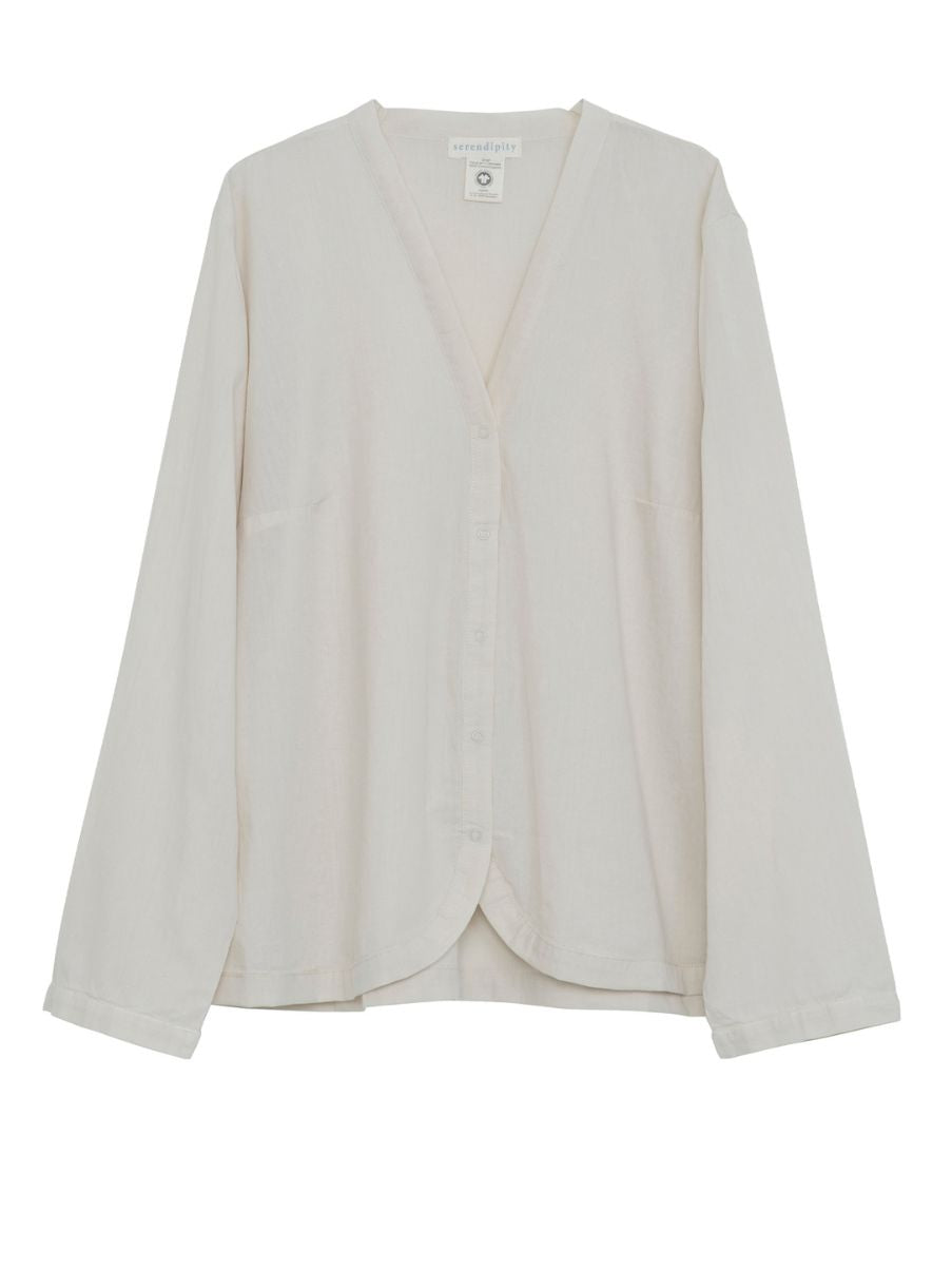 Serendipity Button Blouse Oyster