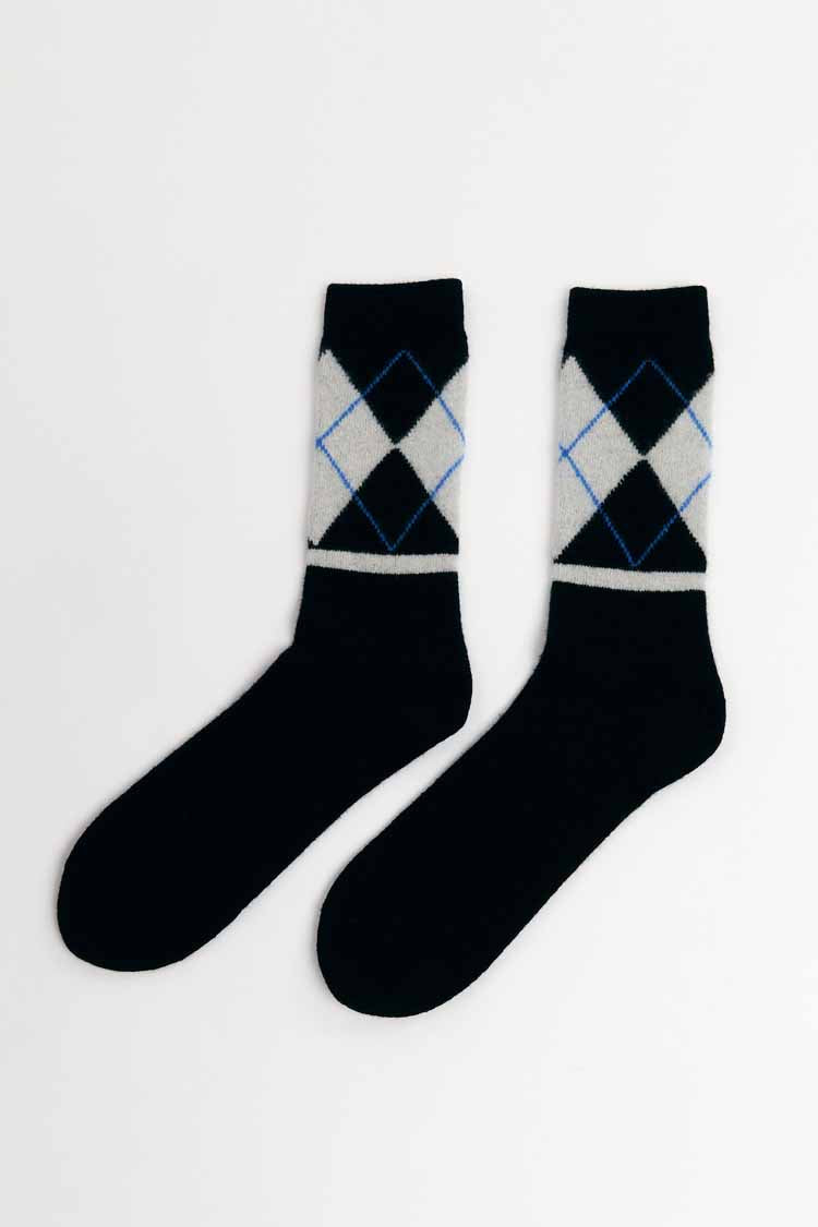Suite13Lab Argyle Socks Wool  Black