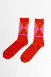 Suite13Lab Argyle Socks Wool Orange