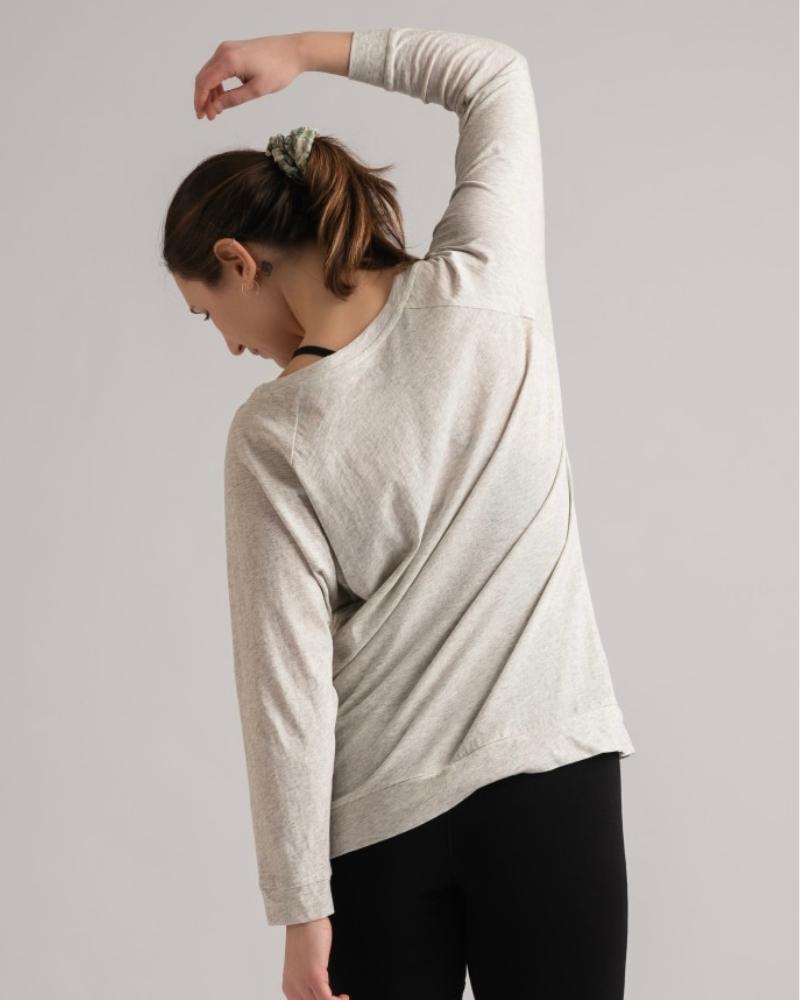 Yogamii Mukha Blouse - økologisk yogatøj off white melange