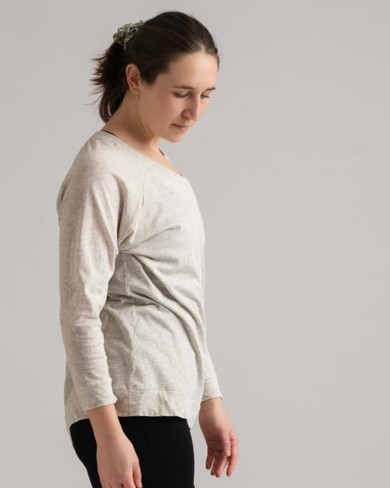 Yogamii Mukha Blouse - økologisk yogatøj off white melange