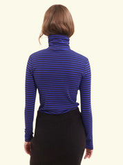 Basic Apparel - Ludmilla High-neck - Chocolate torte/Clematis blue