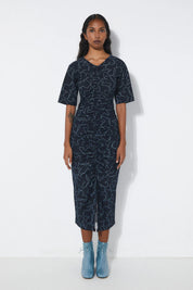 Rita Row - Pola Dress Flowers - Dark Navy