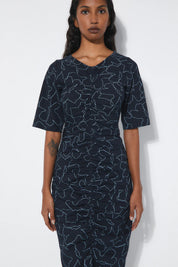 Rita Row - Pola Dress Flowers - Dark Navy