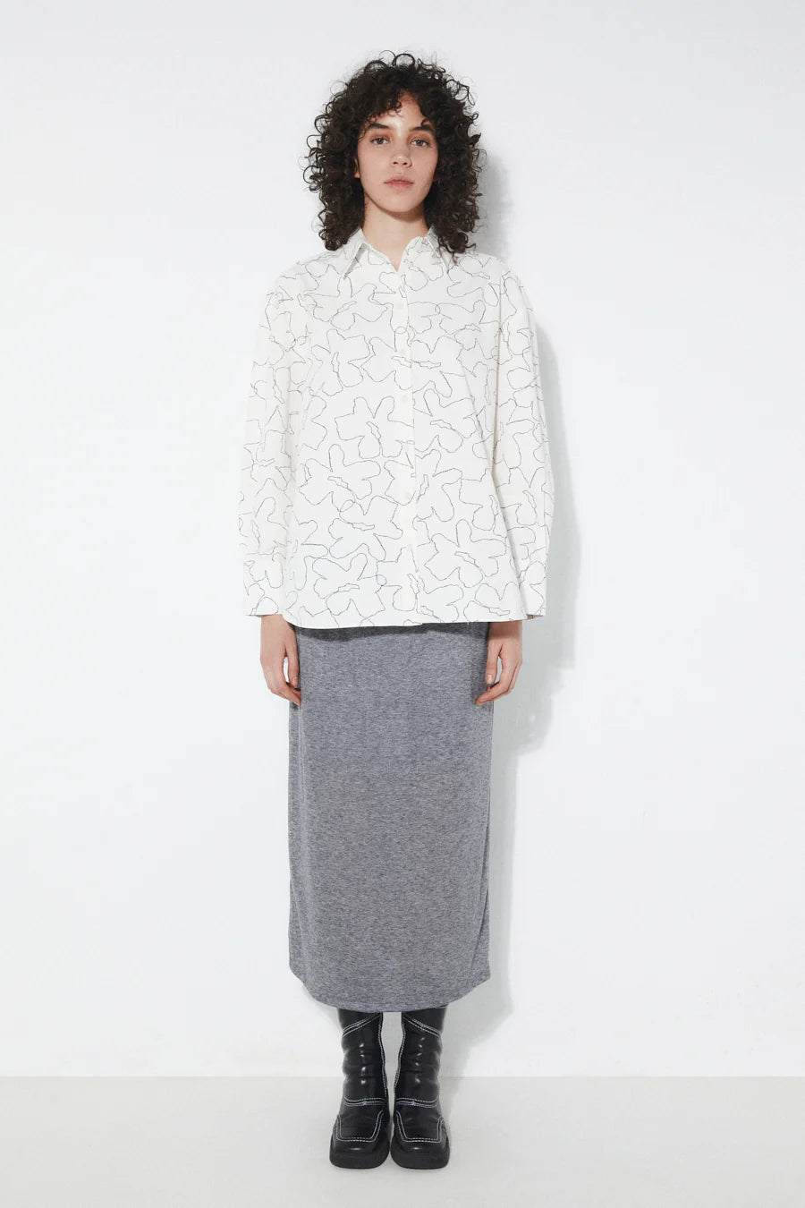 Rita Row - Brit Shirt Flowers - White