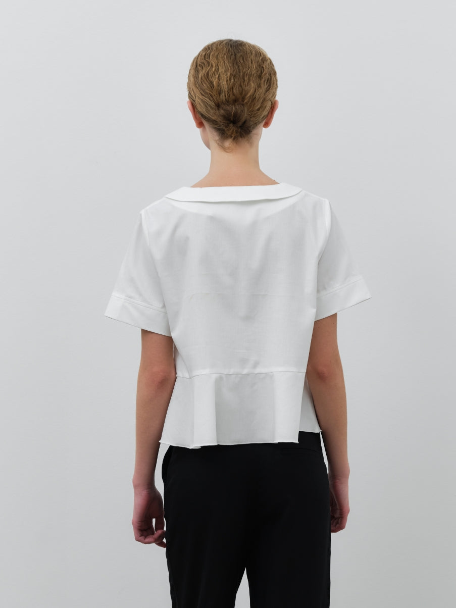 Schulz by Crowd Saima GOTS organic cotton white shirt blouse