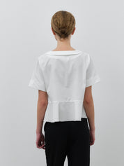 Schulz by Crowd Saima GOTS organic cotton white shirt blouse
