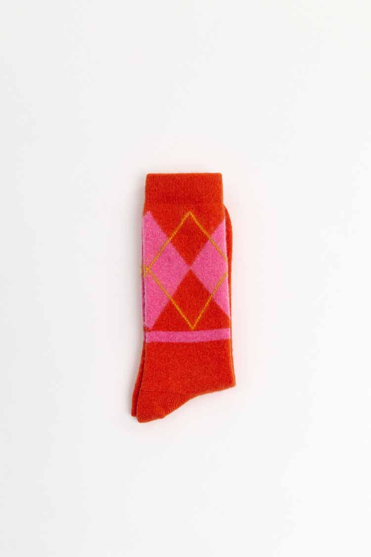 Suite13Lab Argyle Socks Wool Orange
