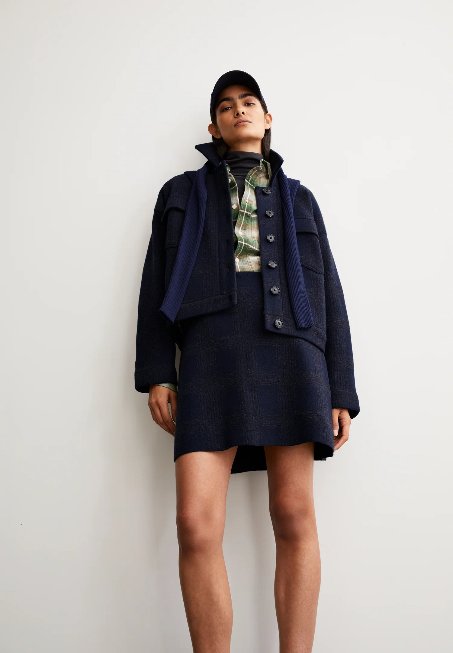 Armed Angels - Darlaa Check Skirt - Night Sky Steel Melange
