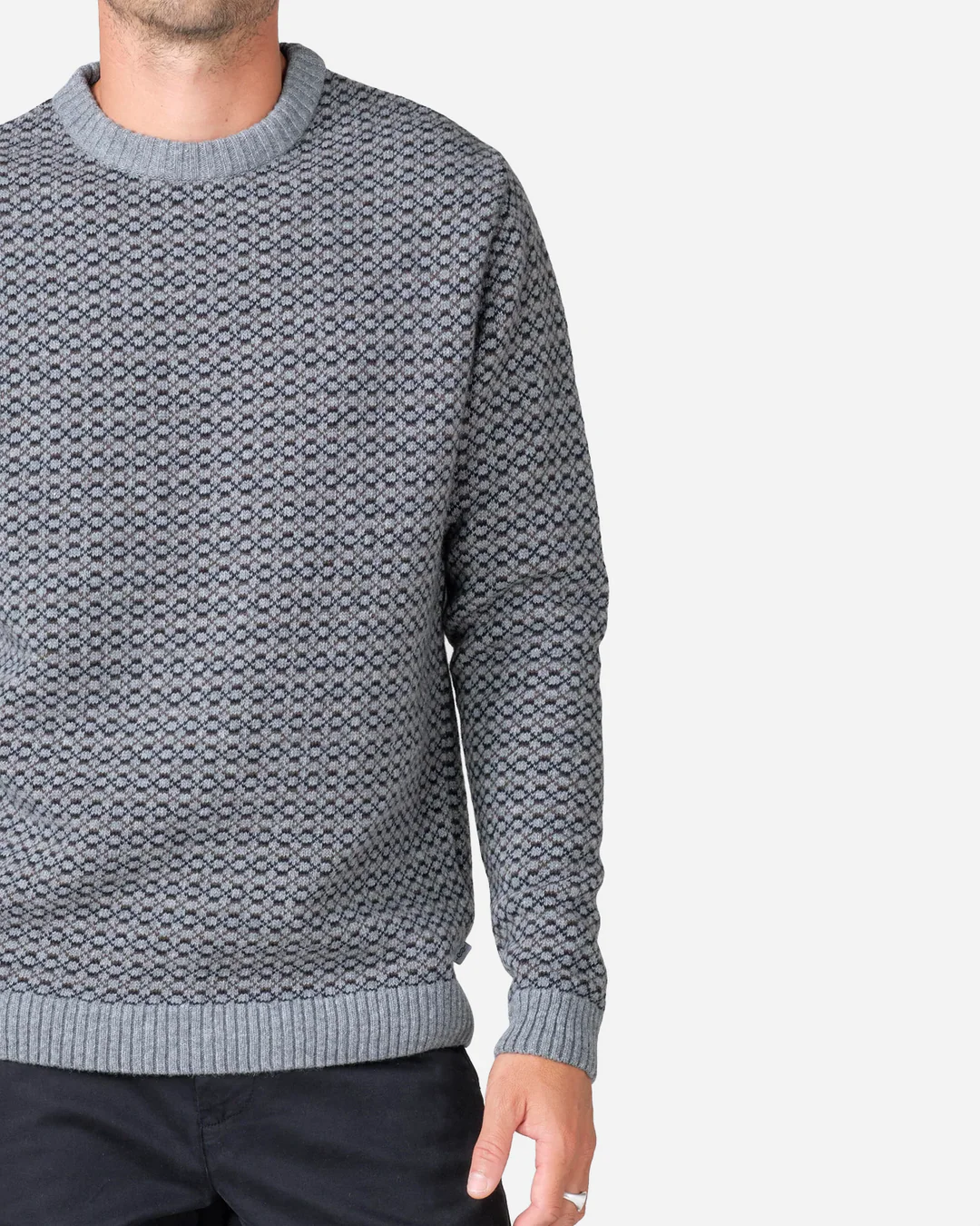 Klitmøller Collective - Asger Knit - Light grey / black / taupe