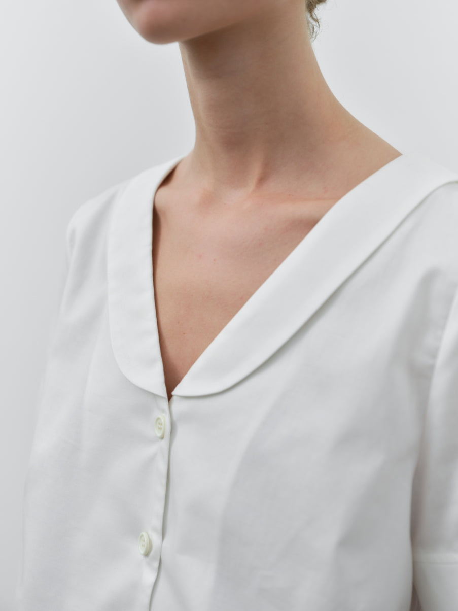 Schulz by Crowd Saima GOTS organic cotton white shirt blouse