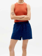 Thinking Mu Seersucker Geranio Shorts