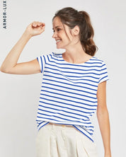 Armor Lux -  Short-sleeved Breton shirt - White/Etoile royal