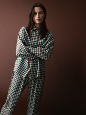 Serendipity - Brushed Oversized Shirt - Coffee Checks