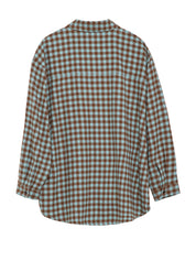 Serendipity - Brushed Oversized Shirt - Coffee Checks