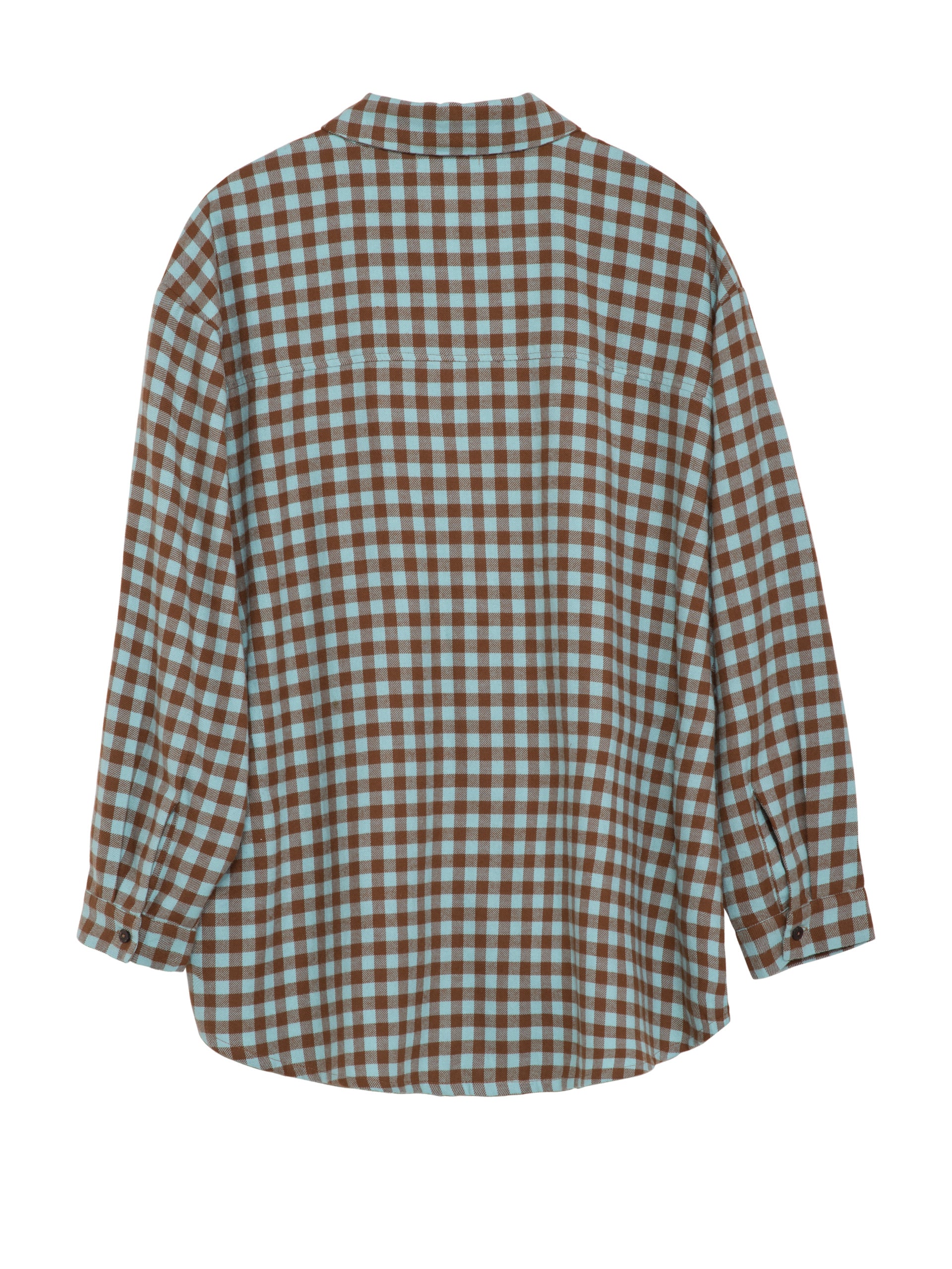 Serendipity - Brushed Oversized Shirt - Coffee Checks