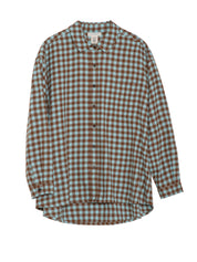 Serendipity - Brushed Oversized Shirt - Coffee Checks