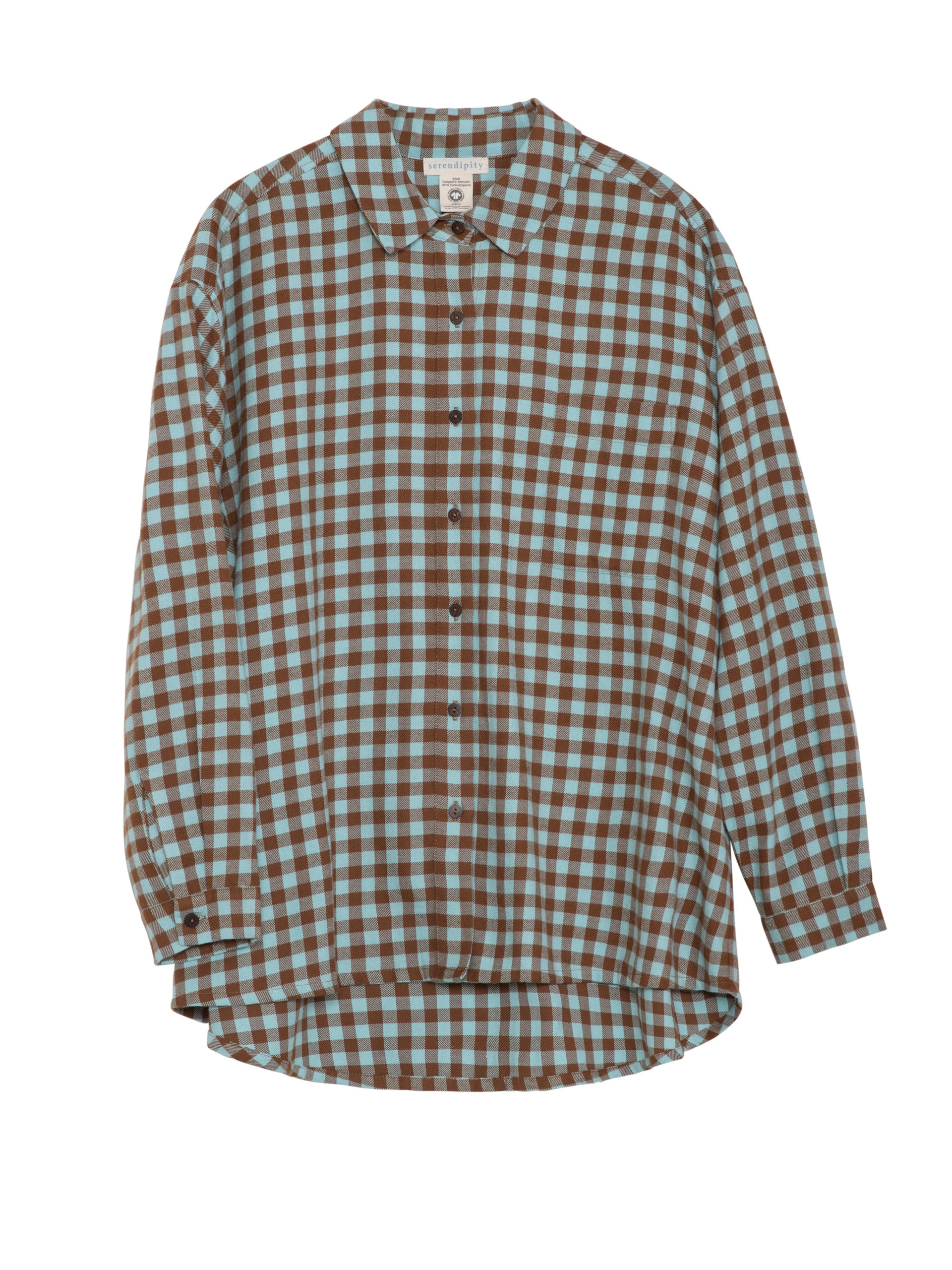 Serendipity - Brushed Oversized Shirt - Coffee Checks