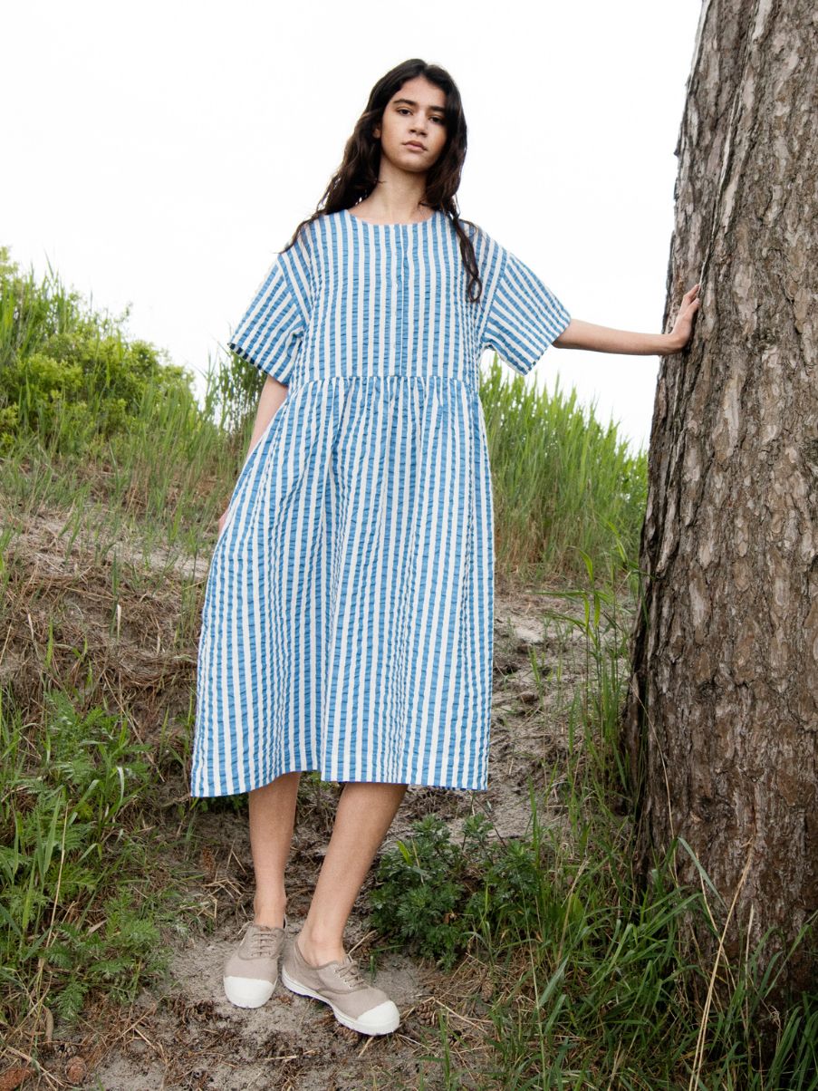 Serendipity Sleeve Dress Azur Stripe