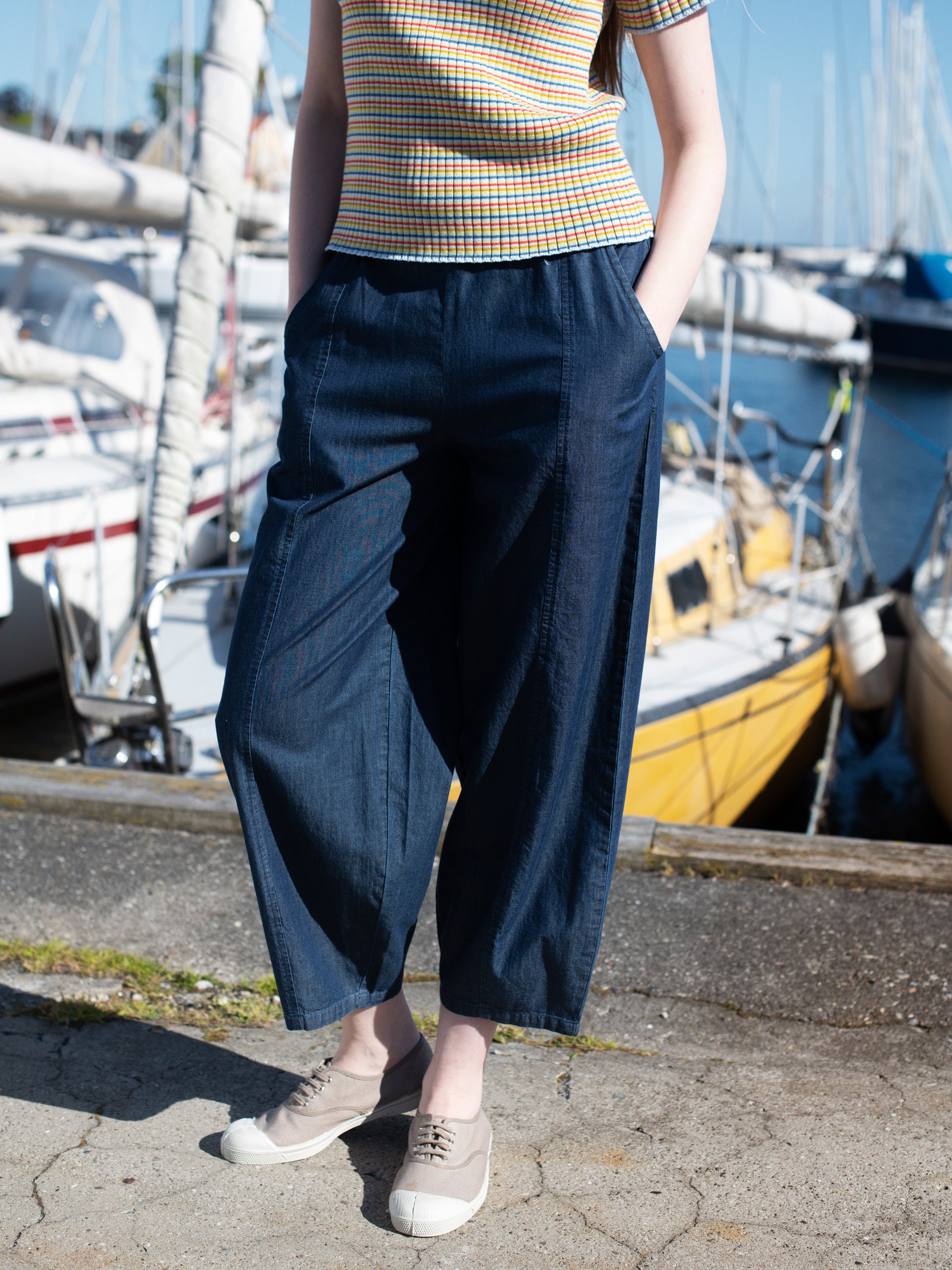 Serendipity - Barrel Pants - Dark Denim