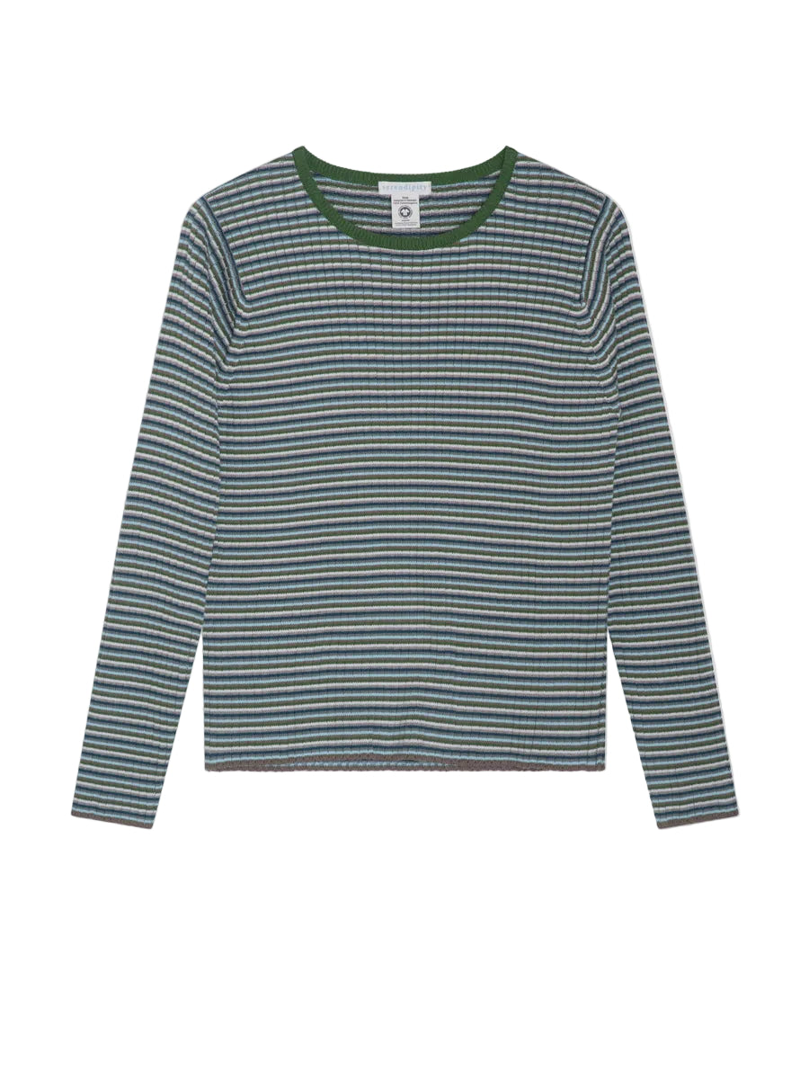 Serendipity Ribstrik Bluse Myrtle Stripe