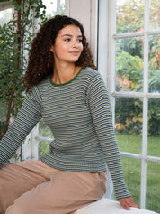 Serendipity Ribstrik Bluse Myrtle Stripe