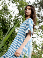 Serendipity Sleeve Dress Azur Stripe