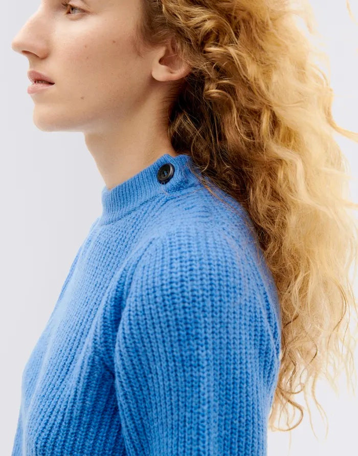 Thinking Mu - Uld Sweater - BLUE HERA KNITTED SWEATER