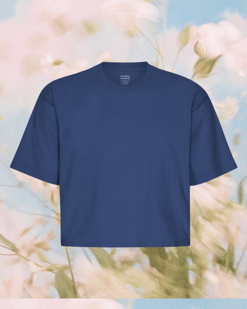 Colorful Standard Organic Boxy Crop Tee Marine Blue