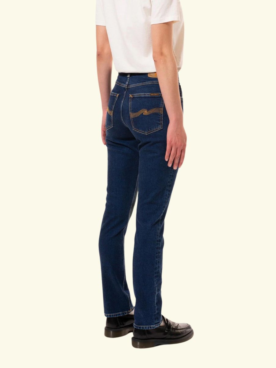 Nudie Jeans Mellow Mae Indigo Rain - Økologiske jeans