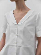 Schulz by Crowd Saima GOTS organic cotton white shirt blouse