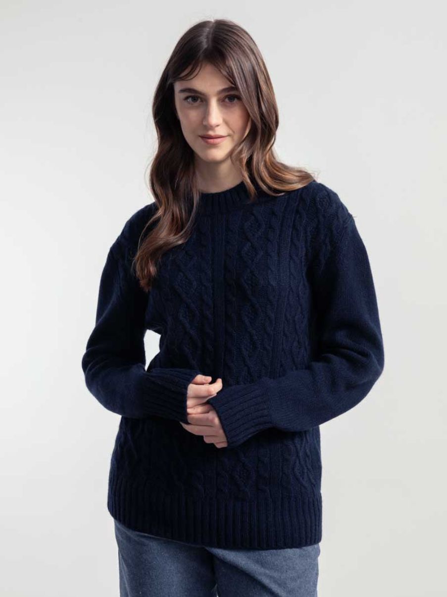 Rifo Amos Unisex Recycled Wool Sweater Blackberry Blue