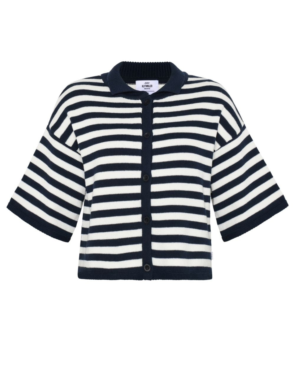 Klitmøller Layla Stripe Knit Cardigan Navy/Cream