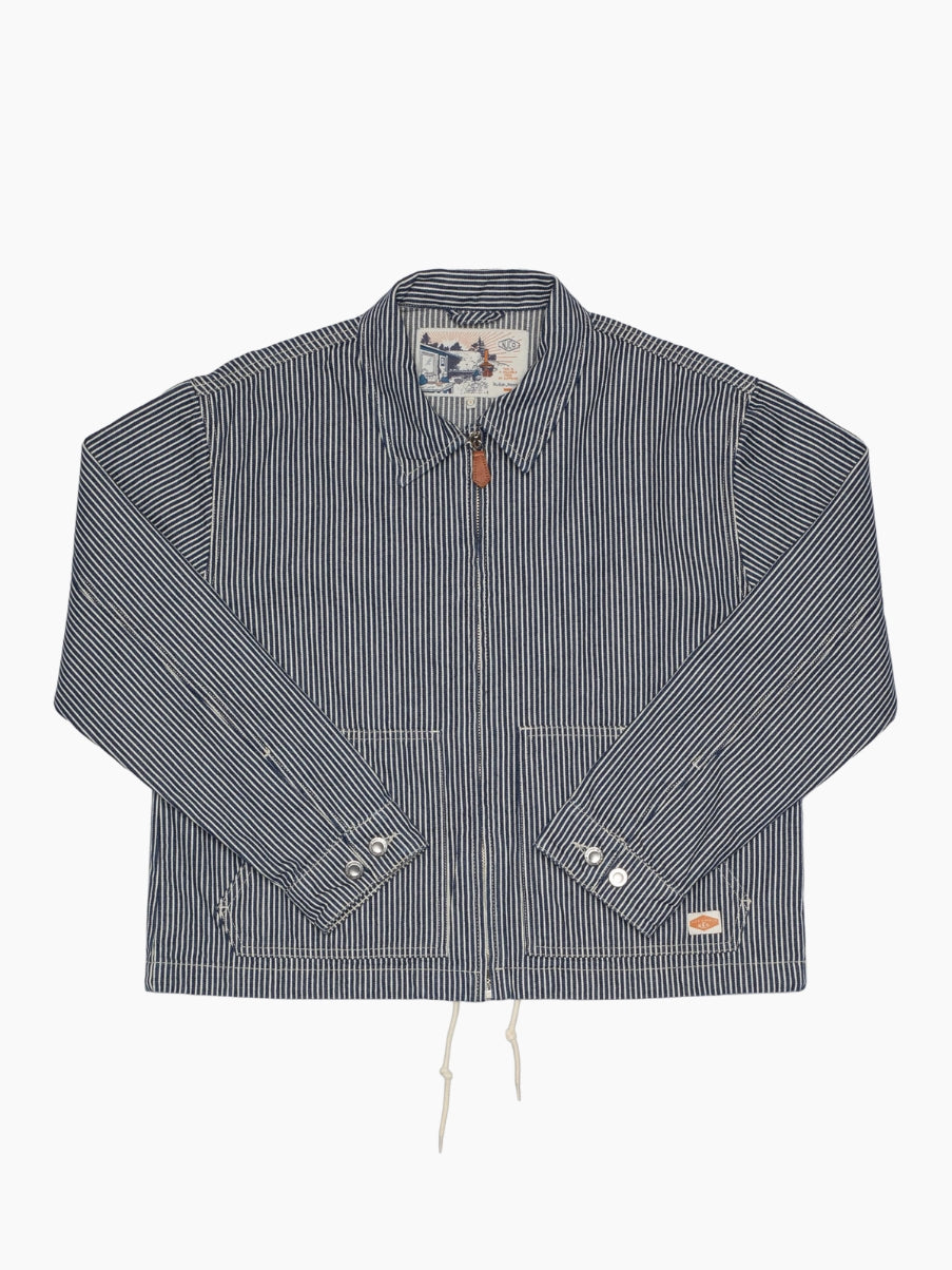 Nudie jeans Jade Striped Zip Jacket Blue/Offwhite