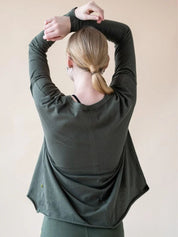 Yogamii - Lion Drapy Tee - Dark Olive