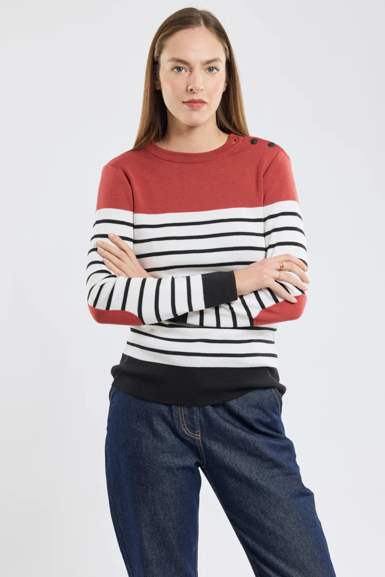 Armor Lux Fisherman's jumper with elbow patches - wool