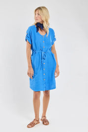 Armor Lux Belted dress Linen Saphir Blue Lyseblå