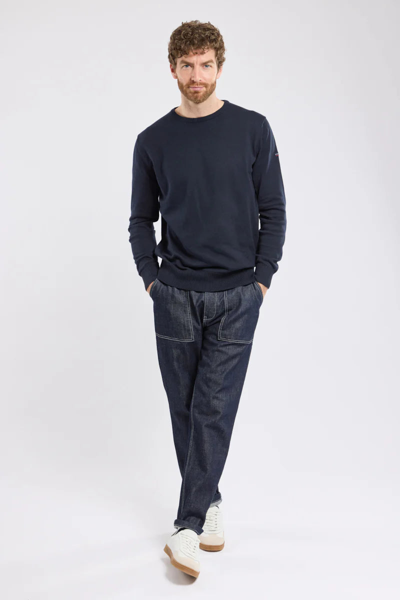Armor Lux Round neck sweater Carantec cotton - Navy