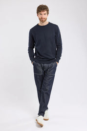 Armor Lux Round neck sweater Carantec cotton - Navy