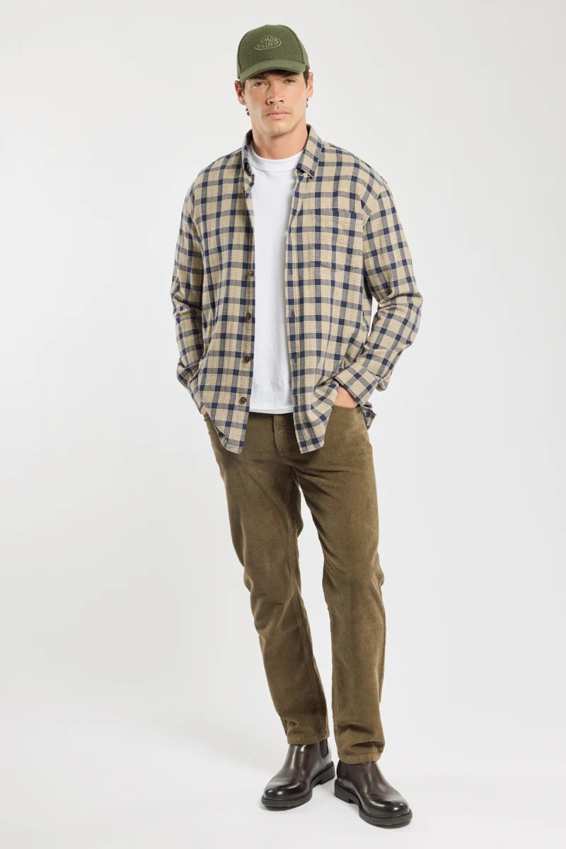 Armor lux Flannel overshirt Carreaux beige/Navire