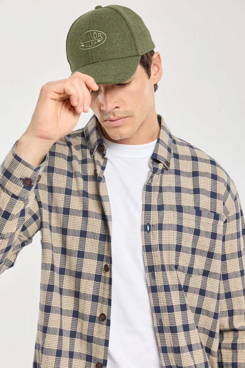 Armor lux Flannel overshirt Carreaux beige/Navire