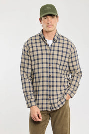 Armor lux Flannel overshirt Carreaux beige/Navire
