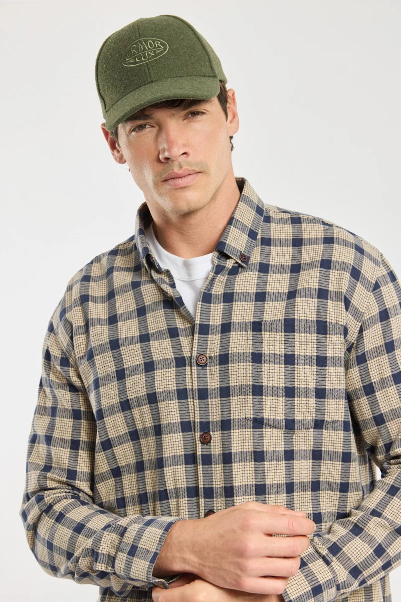 Armor lux Flannel overshirt Carreaux beige/Navire