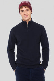 Armor Lux Quarter zip sweater Guisseny wool - Navy