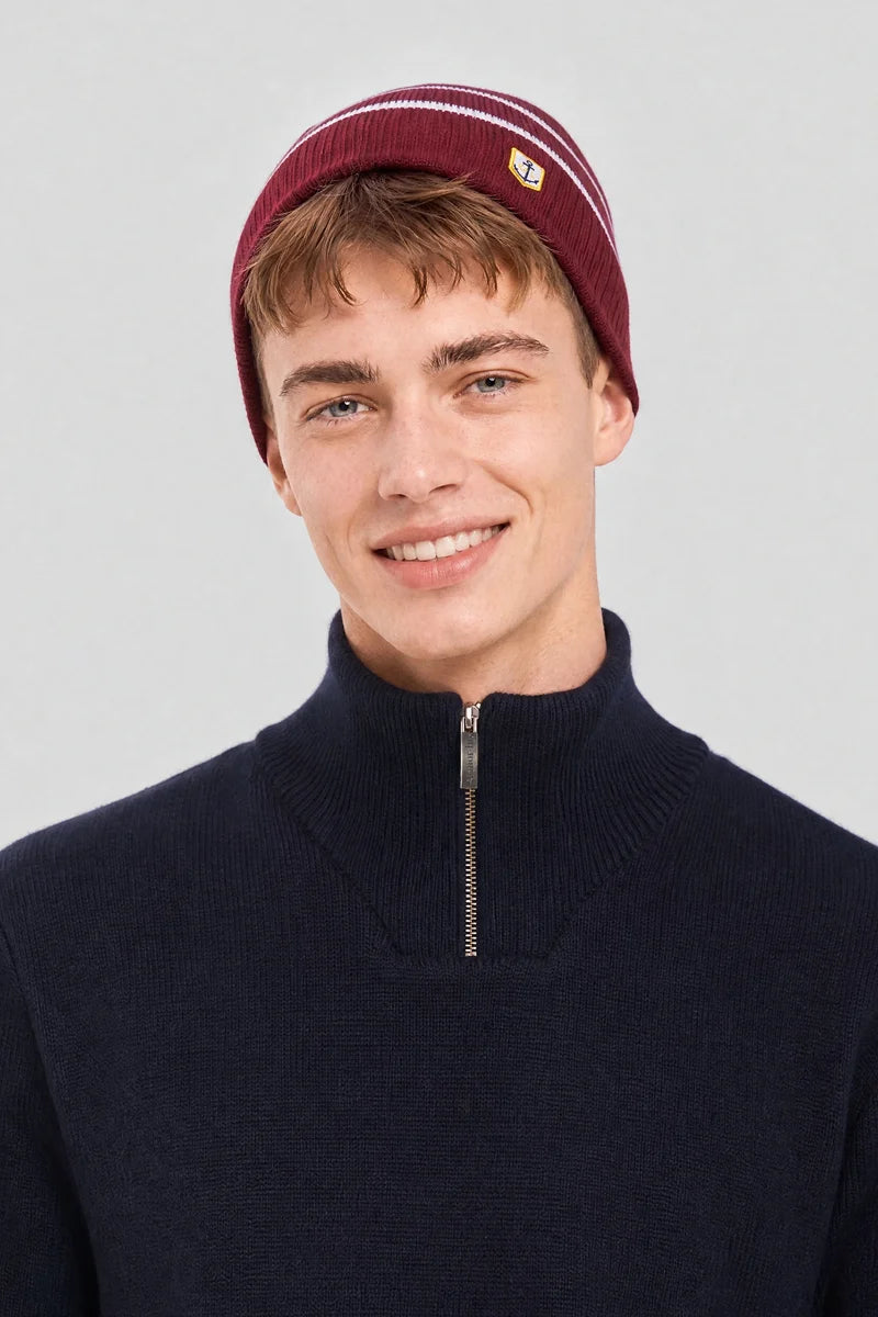 Armor Lux Quarter zip sweater Guisseny wool - Navy