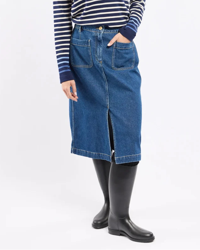 Armor Lux Long denim skirt - cotton Jean Clair